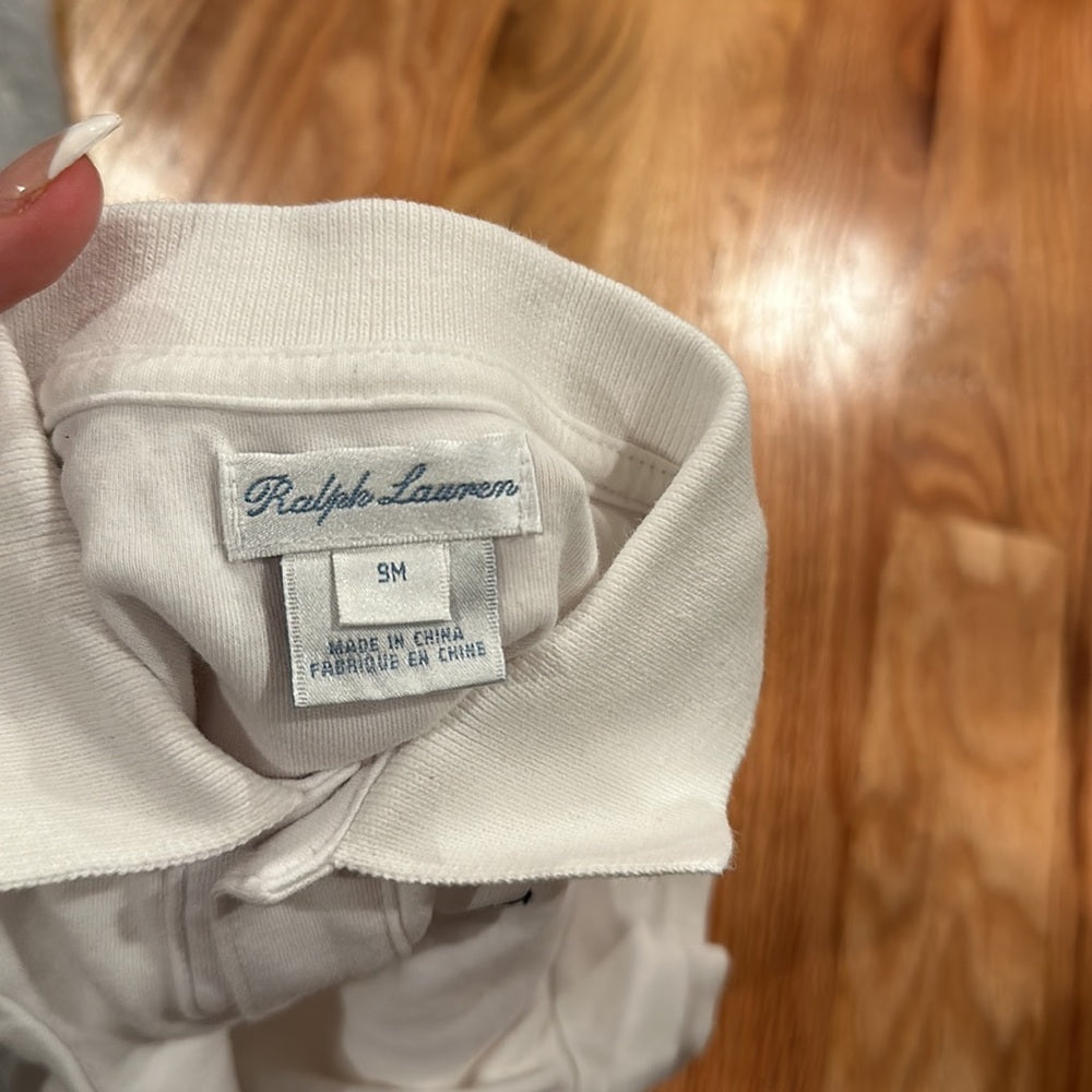 Boys Ralph Lauren Short Sleeved Tee. Size 9M. White Solid.