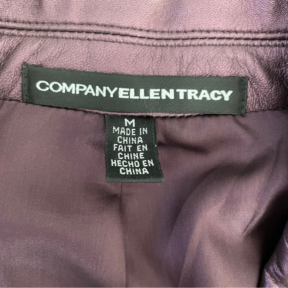 Company Ellen Tracey Purple Leather Women’s Jacket Size Medium