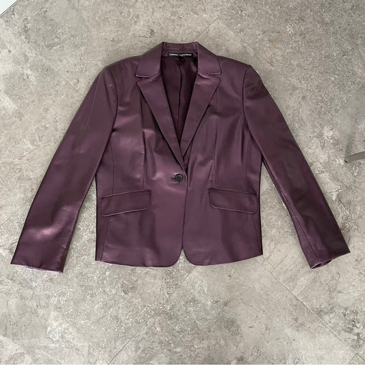 Company Ellen Tracey Purple Leather Women’s Jacket Size Medium