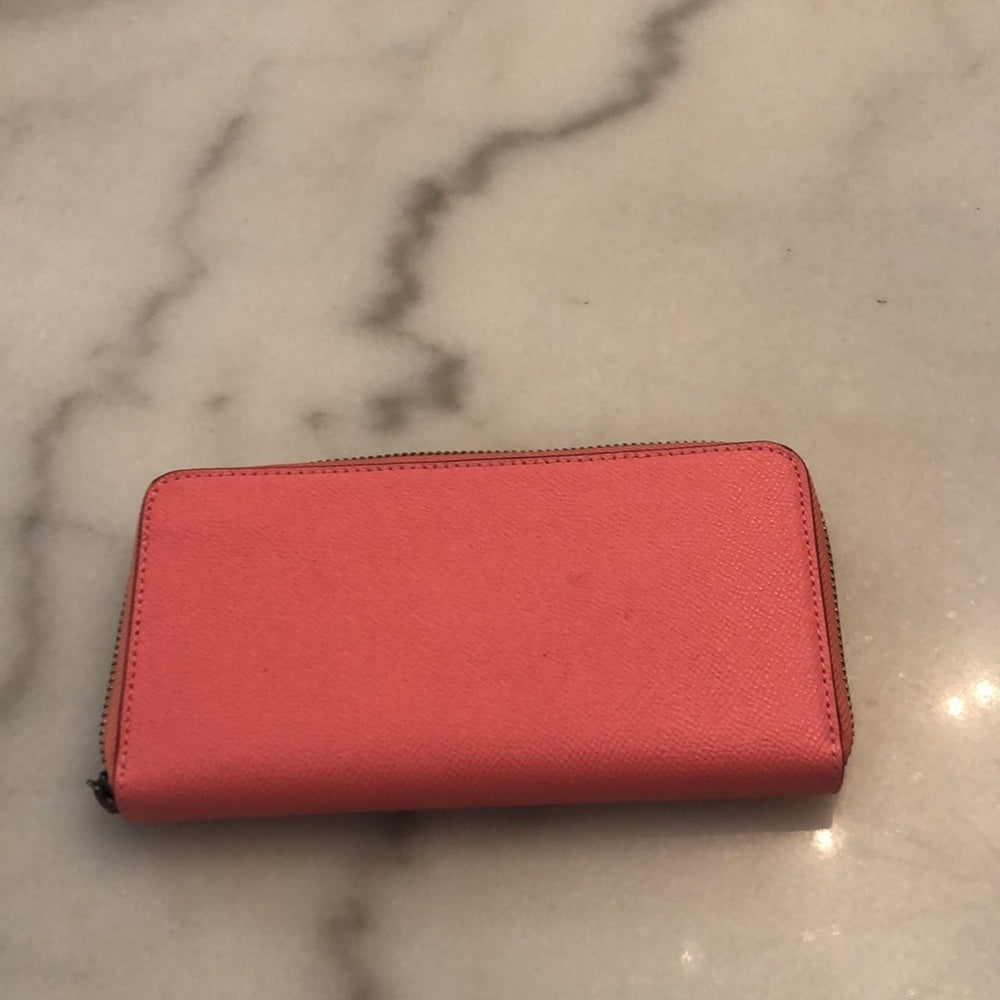 Coach Pink Zip Around Wallet with Card Pouch