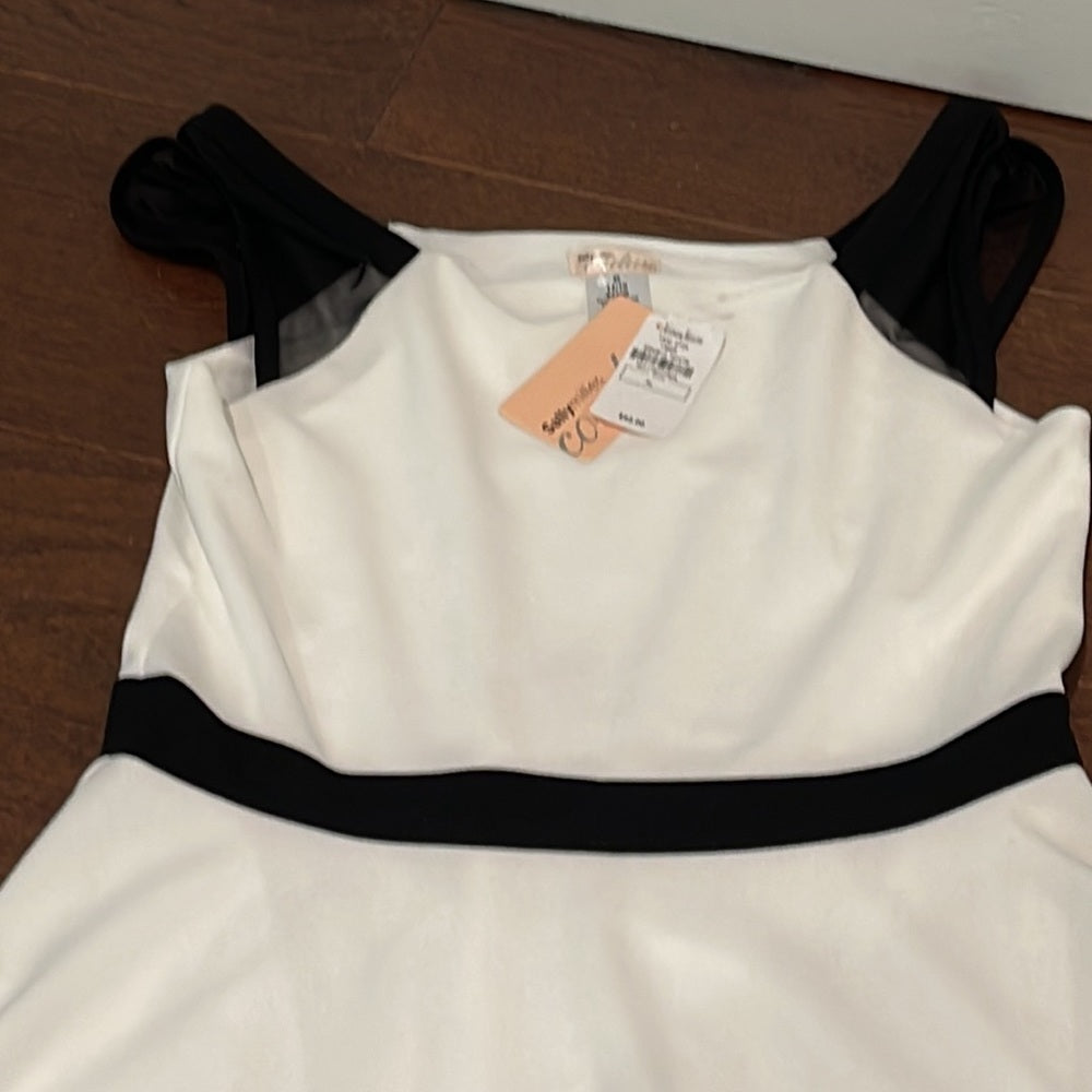 NWT Sally Miller Couture Girls White and Black Dress Size XL 14/16