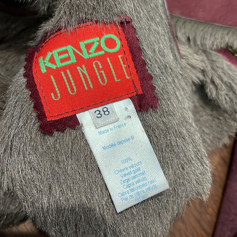 Kenzo Women’s Maroon Suede Jacket Size 38