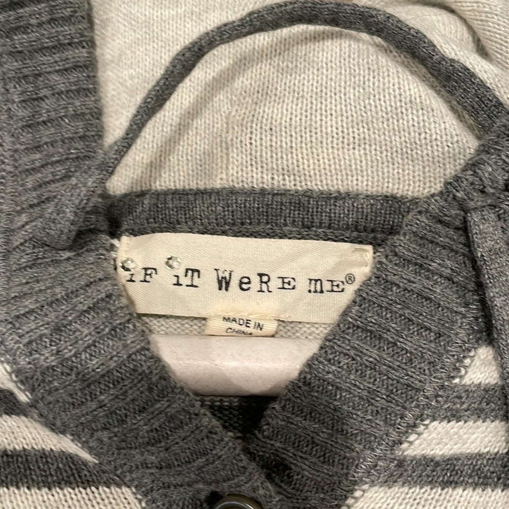 if it were me Women’s Striped Button-Down Cardigan - S