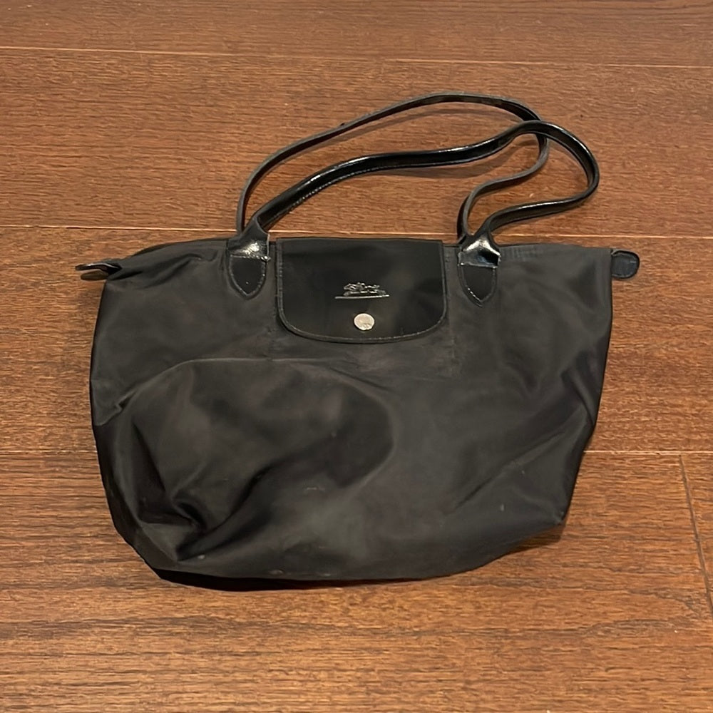 Longchamp Le Pliage Black City Small Shopping Bag