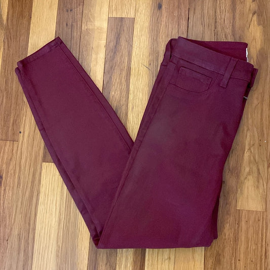 L’AGENCE Women’s Burgundy Faux Leather Skinny Jeans Size 26