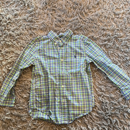 Ralph Lauren Boys Buttoned Down Shirt. Size 5. Colorful with Striped Pattern.