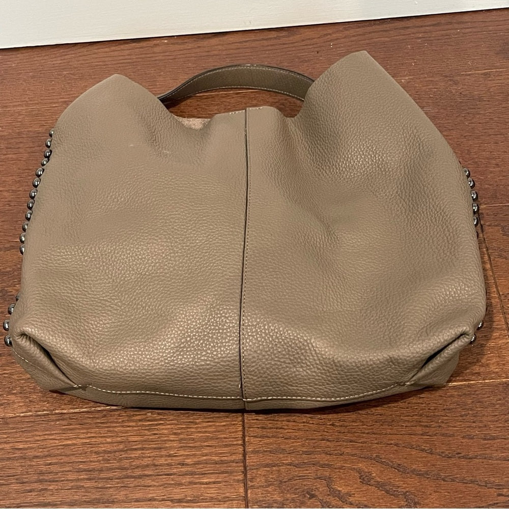 Rebecca Minkoff Grey Pebble Leather Hobo Shoulder Bag