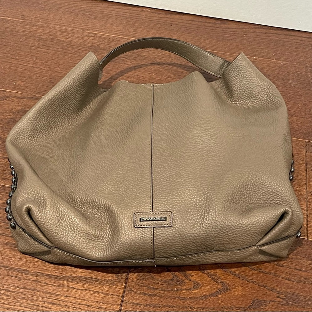 Rebecca Minkoff Grey Pebble Leather Hobo Shoulder Bag