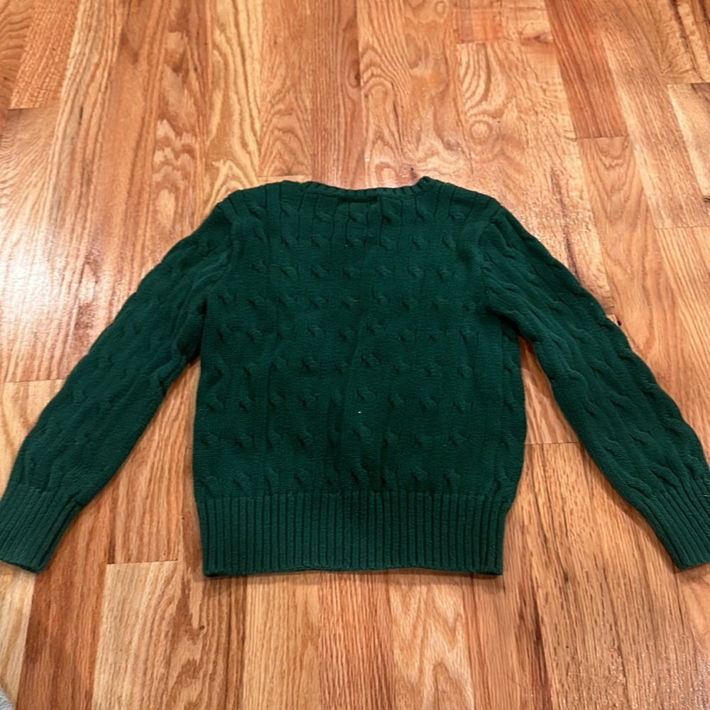 Boys Ralph Lauren Polo Sweater. Size 5. Dark Green with patterns.