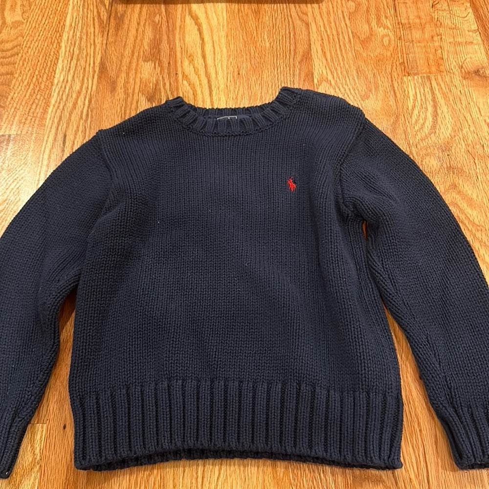 Boys Ralph Lauren Sweater Polo. Size 6. Dark Blue with pattern.