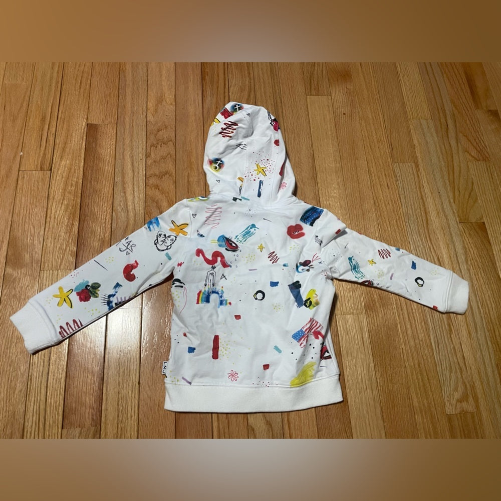 Little Marc Jacob’s Kids White Zip Up Hoodie Size 4