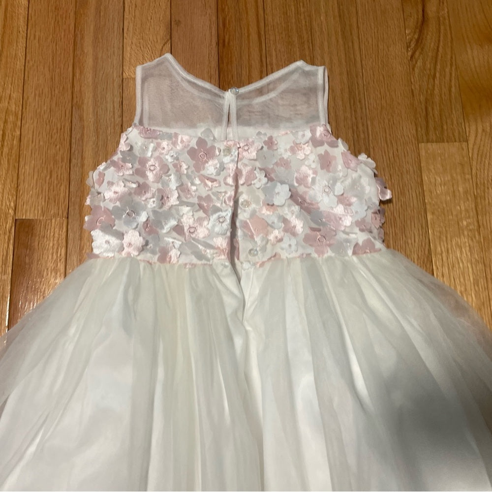 Pippa & Julie White and Pink Floral Kids Dress Size 5