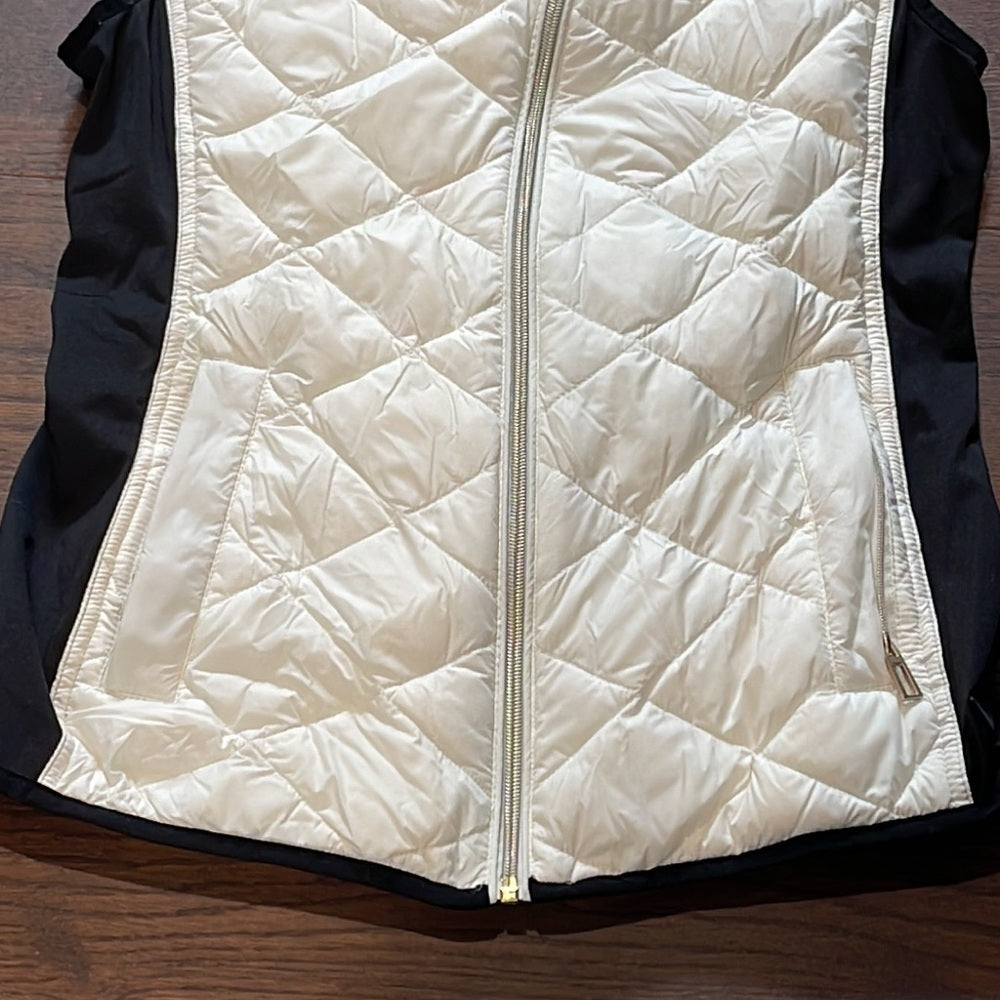 Calvin Klein White and Black Puffer Vest Size Small