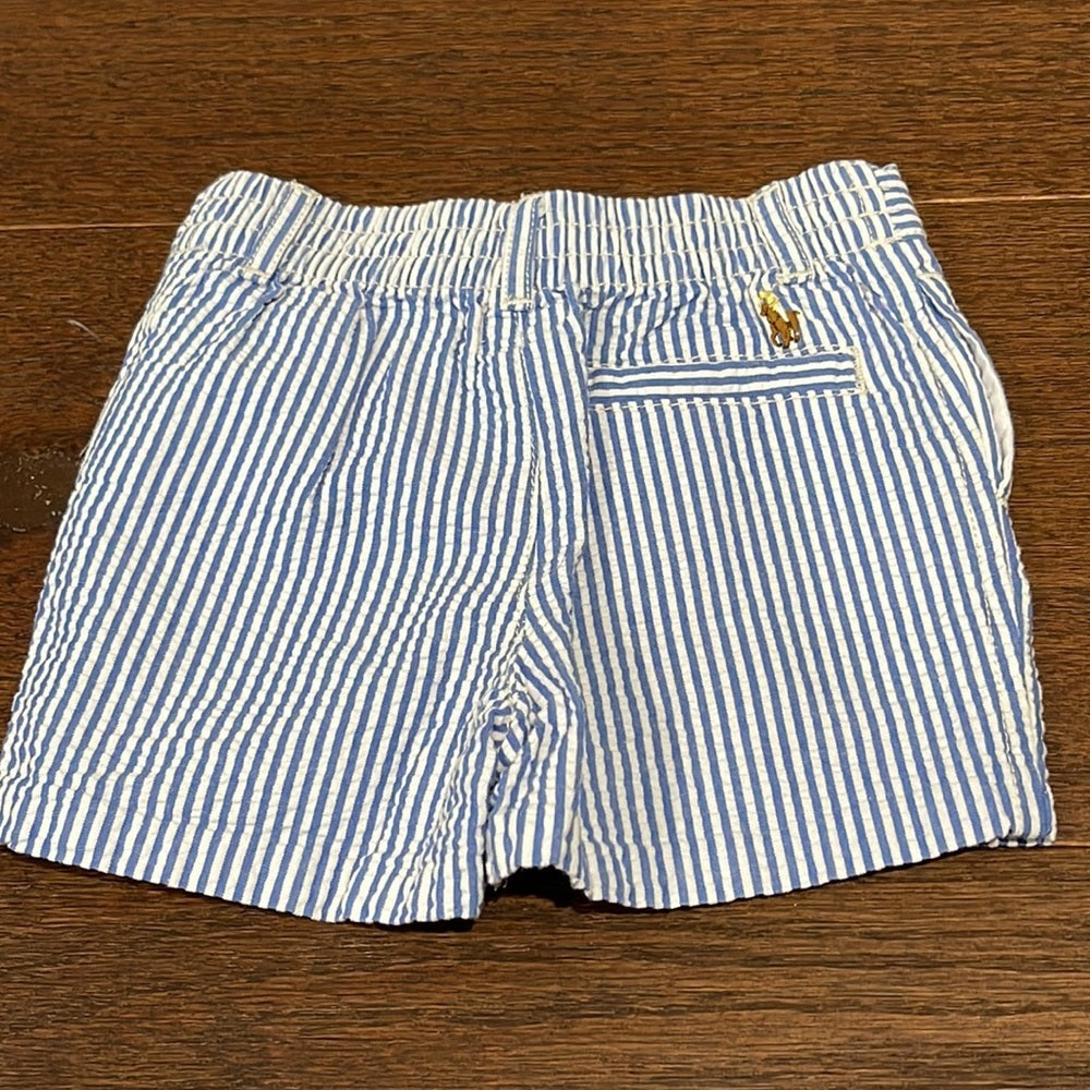 RALPH Lauren Blue and White Striped Boys Shorts Size 3 months