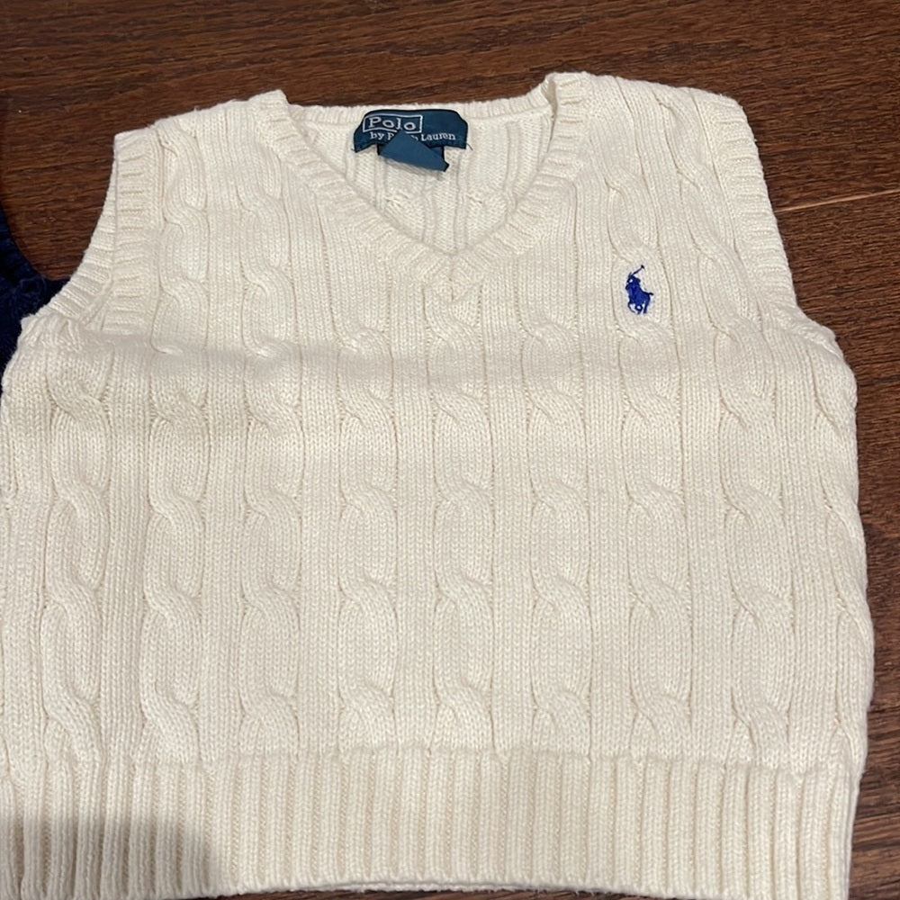 POLO by Ralph’s Lauren Boys Bundle of Navy & Cream Sweater Vests Size 18 months