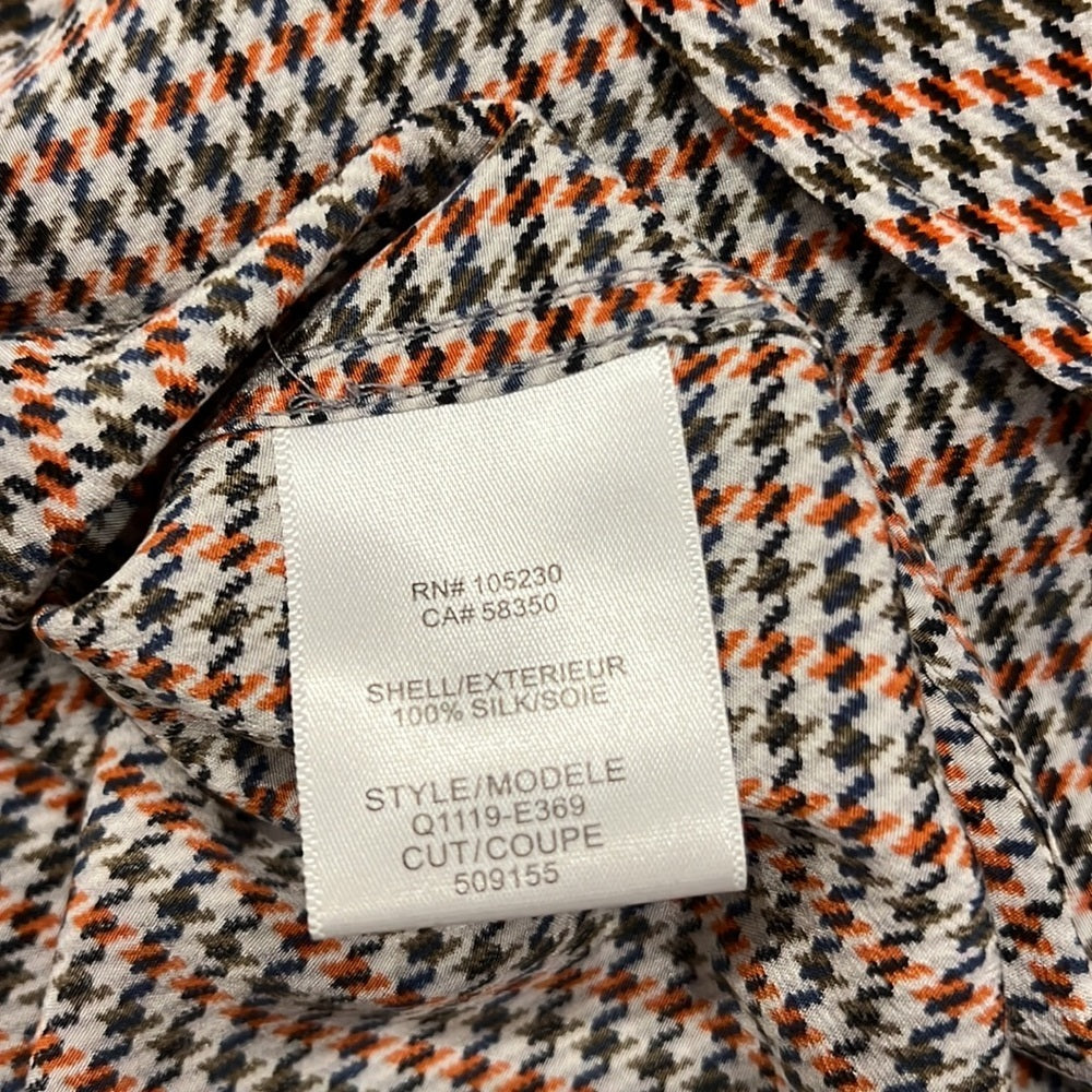 Equipment femme women’s orange, blue, grey, and white blouse size medium