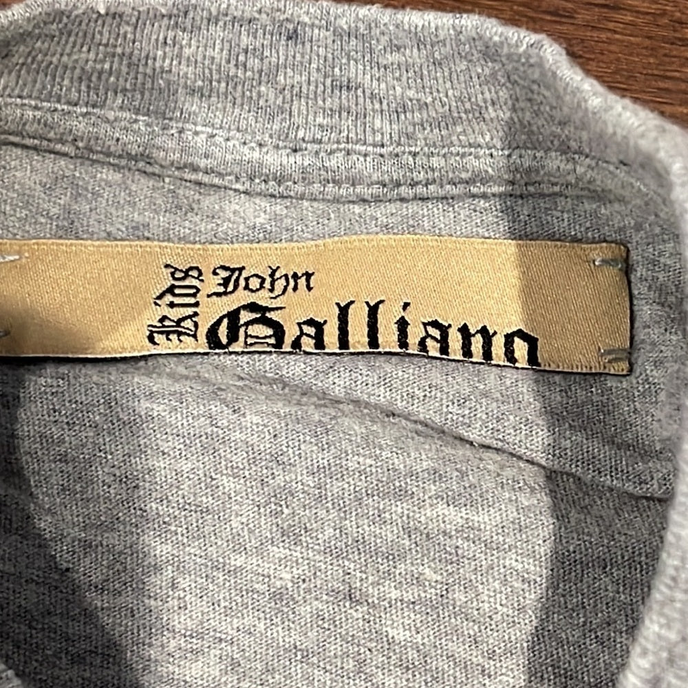 JOHN Galliano Boys Grey Ling Sleeve T-Shirt Size 4