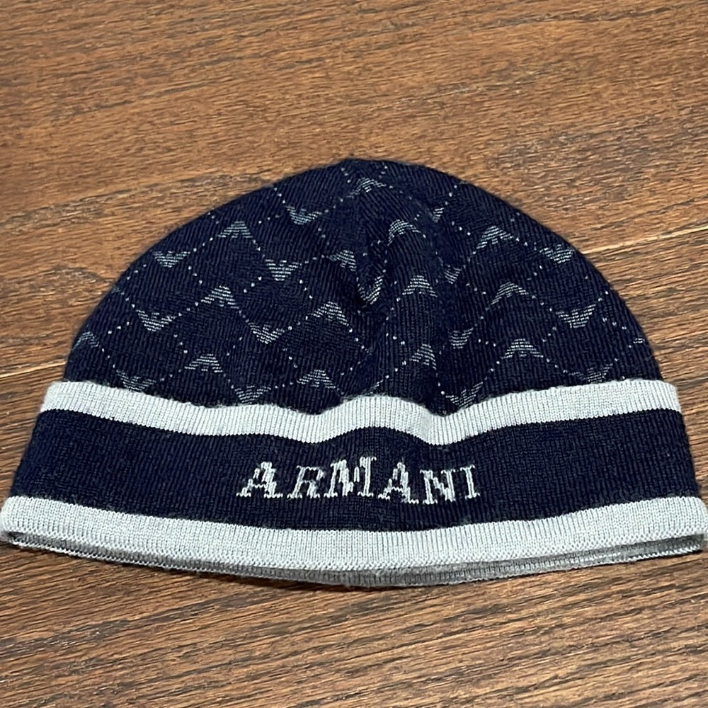 Armani Baby Navy Hat and Scarf Set