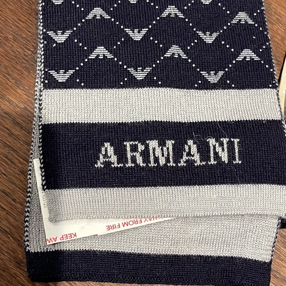 Armani Baby Navy Hat and Scarf Set