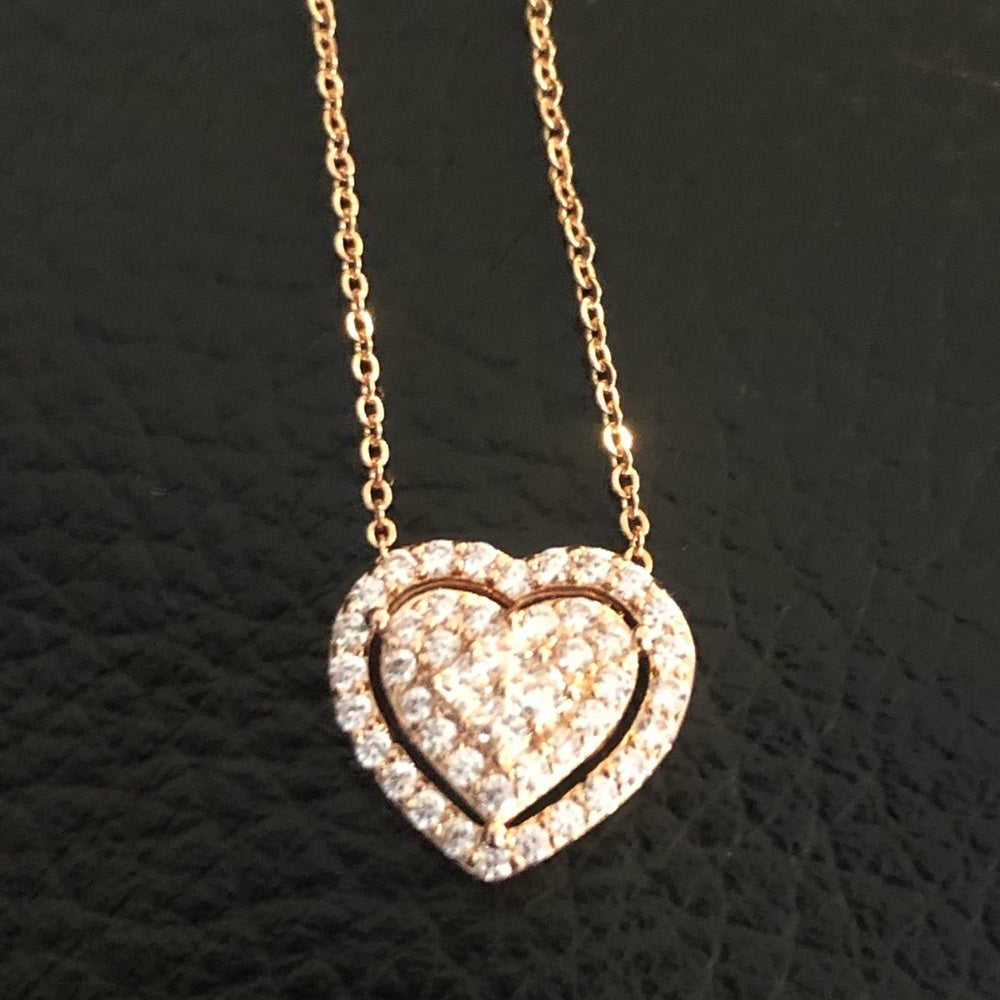 Cuz Heart Necklace Rose Gold plated