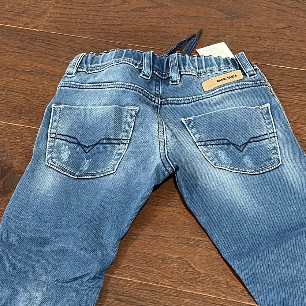 Diesel Boys Blue Drawstring Jeans Size 4