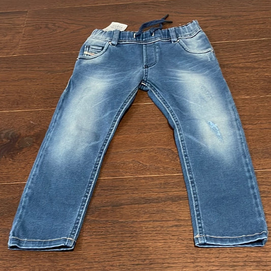 Diesel Boys Blue Drawstring Jeans Size 4