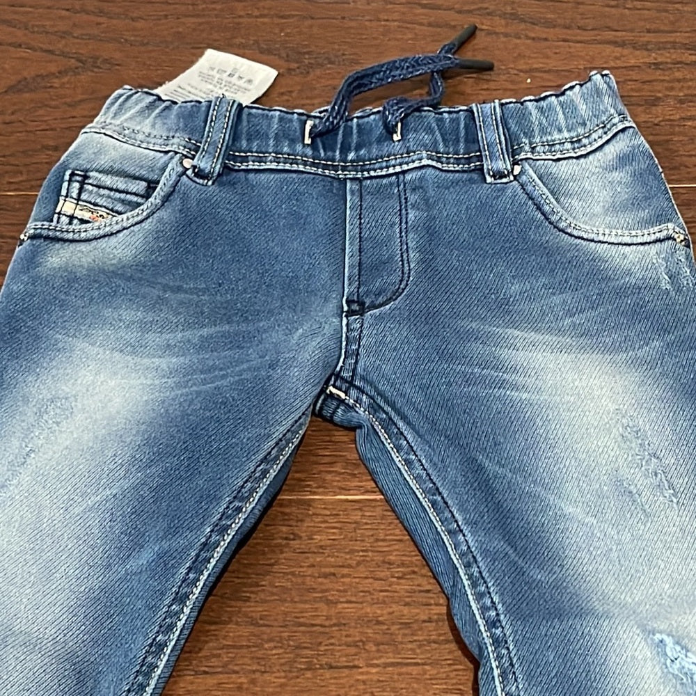 Diesel Boys Blue Drawstring Jeans Size 4