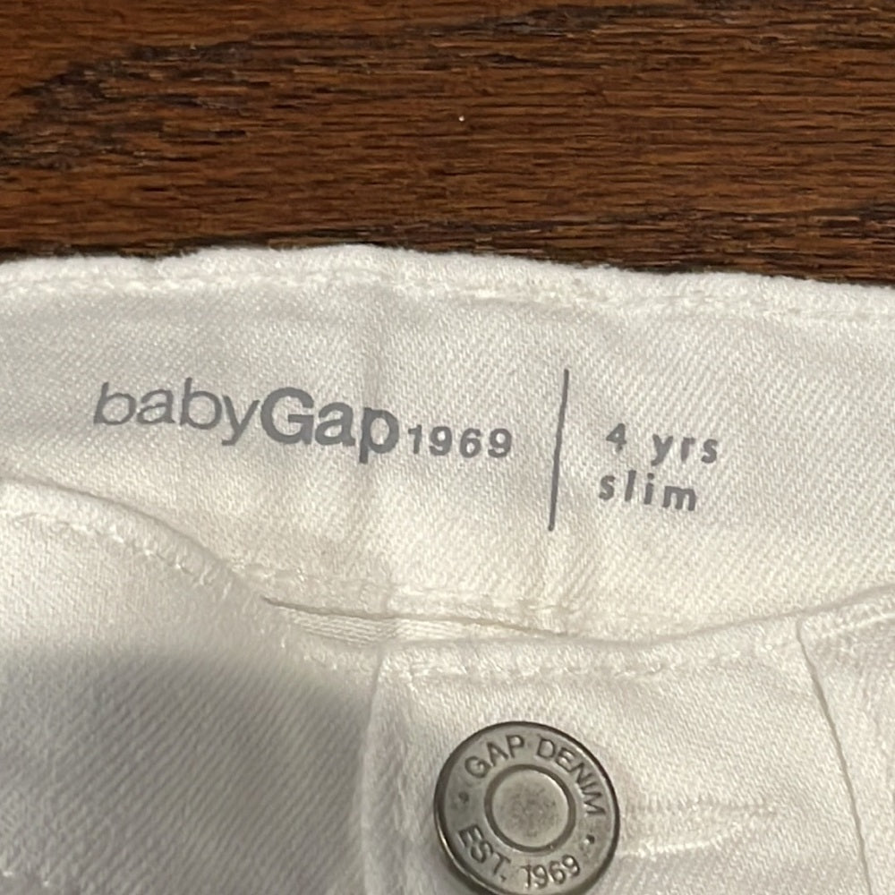 GAP Boys Slim White Jeans Size 4