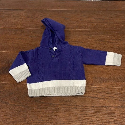 Jacadi Boys Blue Hooded Sweater Size 12 months