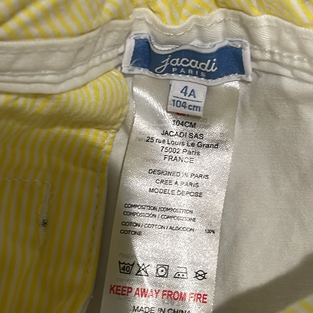 Jacadi White Chino Boys Pants Size 4