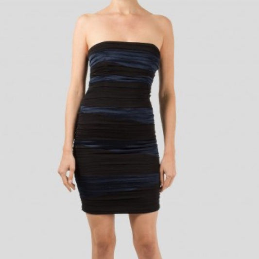 Alice + Olivia Woman’s Blue and Black Strapless Dress Size 4