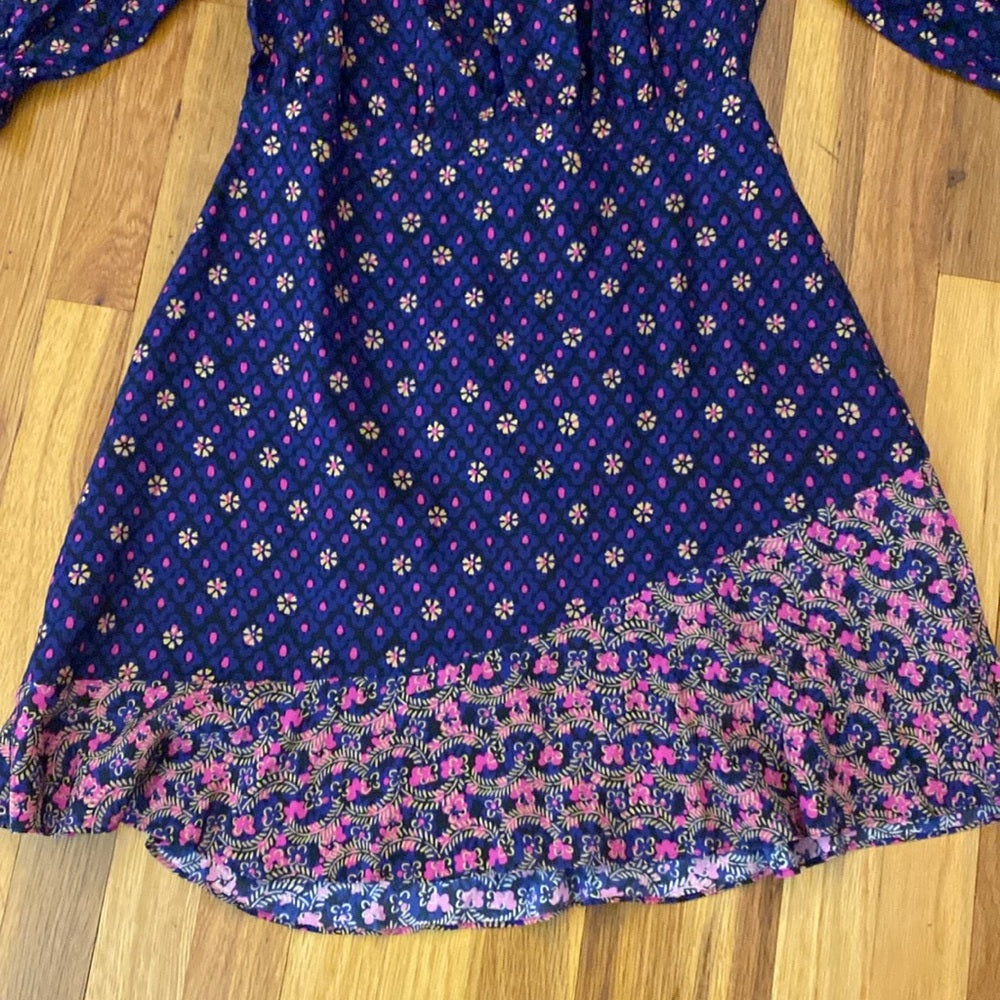 Saloni Women’s Purple and Pink Printed Prairie Dress Size 8