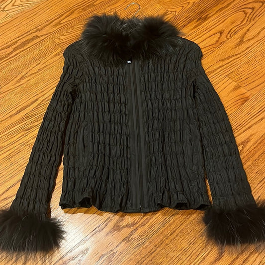 Belle Fare Woman’s Jacket With Fur Accents Size 2 / Medium