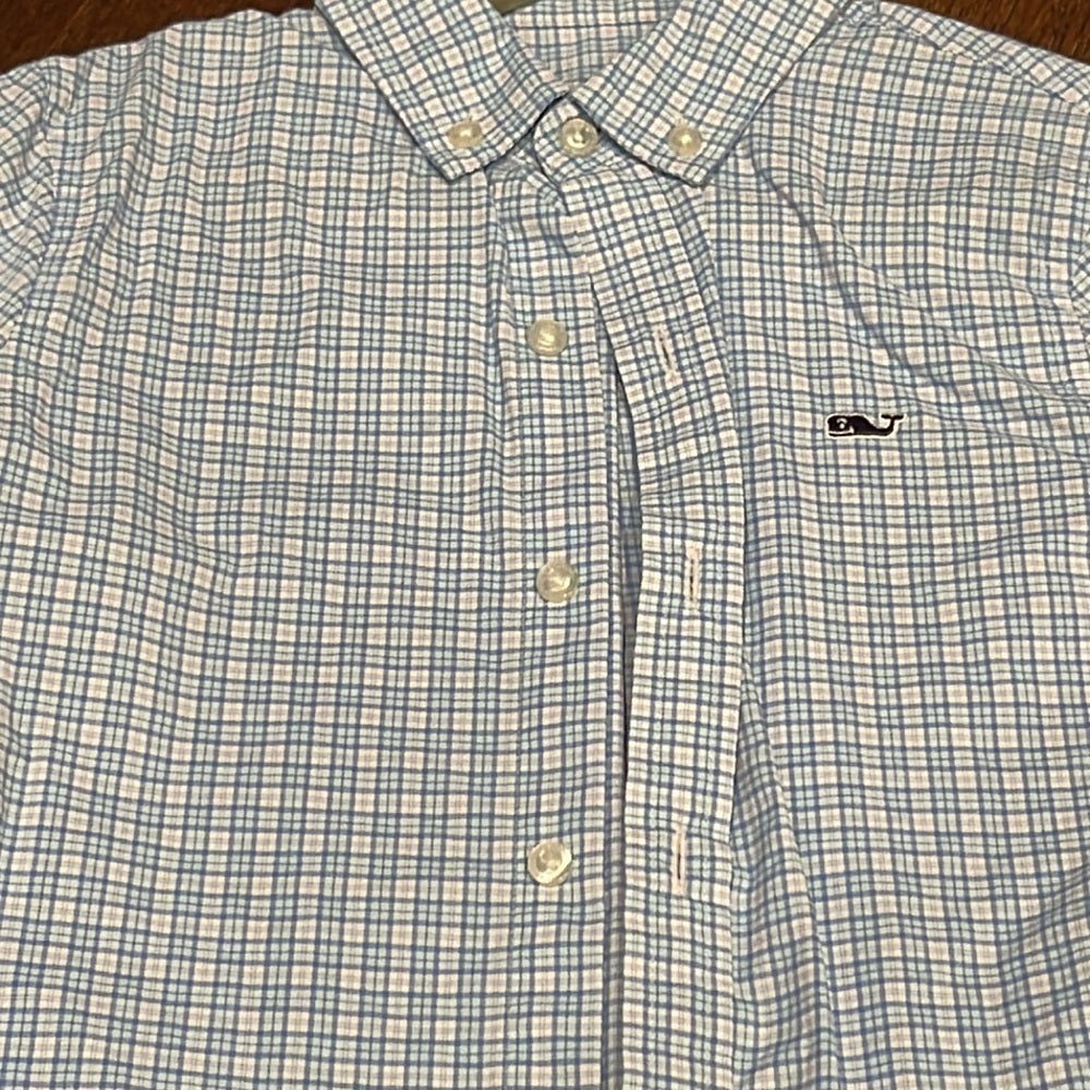 VINEYARD Vines Boys Blue Performance Button Down Shirt Size 5