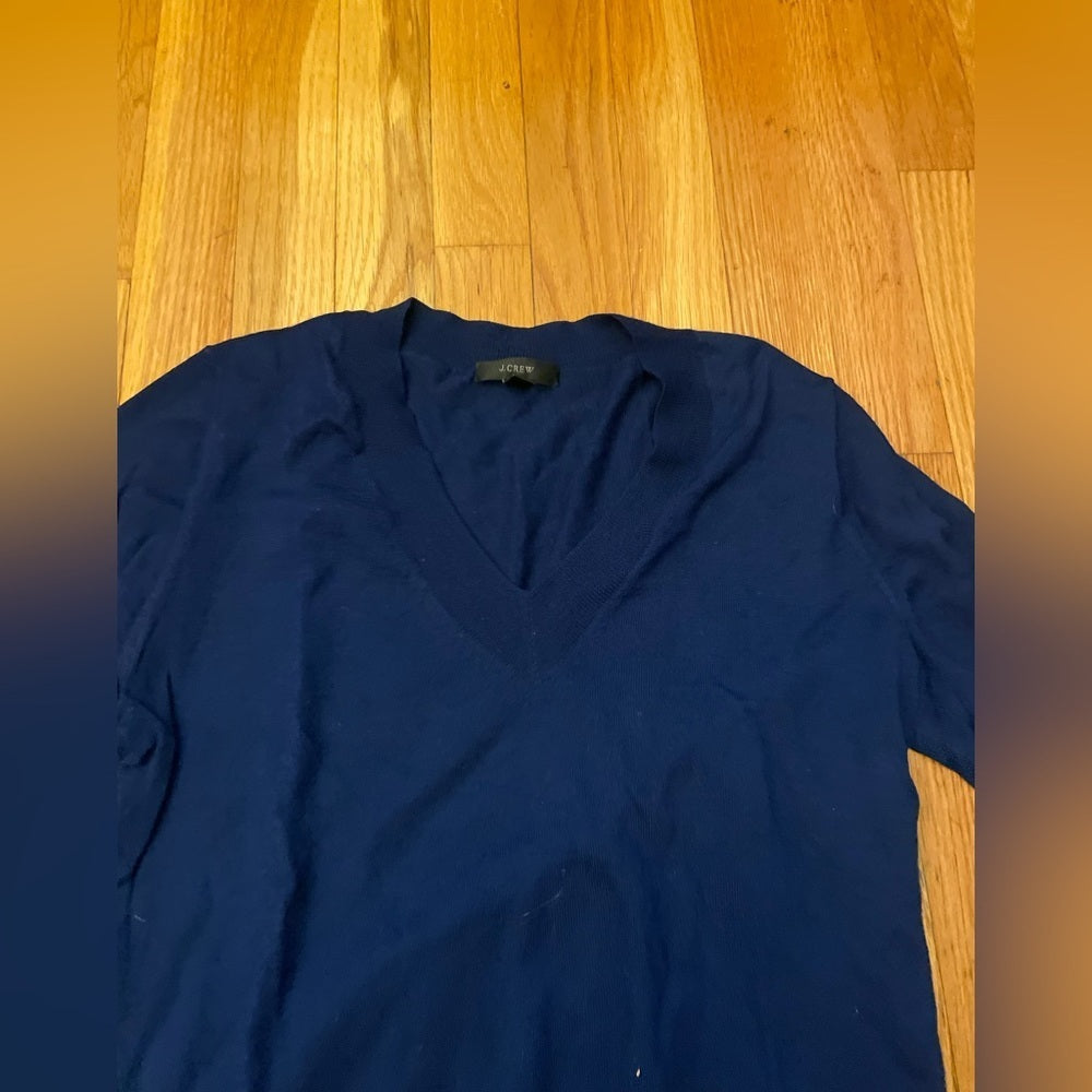 J. Crew Navy V-Neck Sweater Size Medium