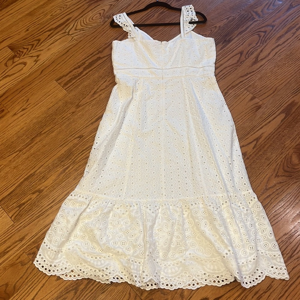 Parker Woman’s White Lined Crochet Dress