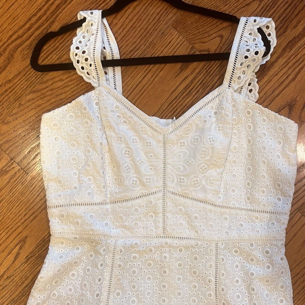 Parker Woman’s White Lined Crochet Dress