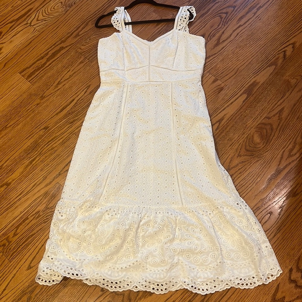 Parker Woman’s White Lined Crochet Dress