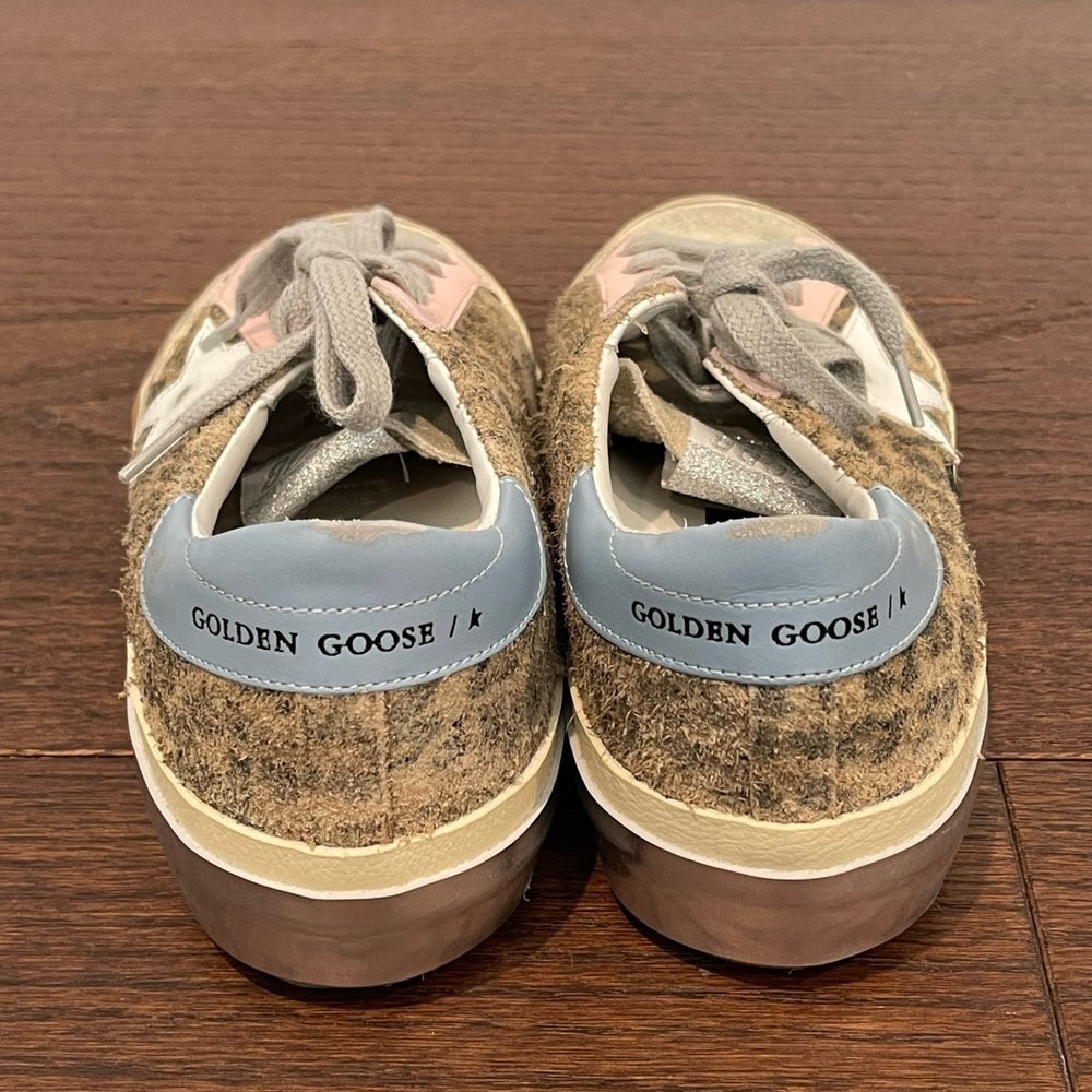 Golden Goose Women’s Super-Star Low Top Leopard Pink and Blue Sneakers Size 37/7