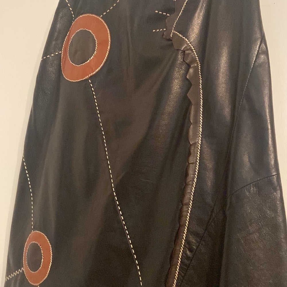 Women’s Kenzo leather skirt. Brown. Size 40