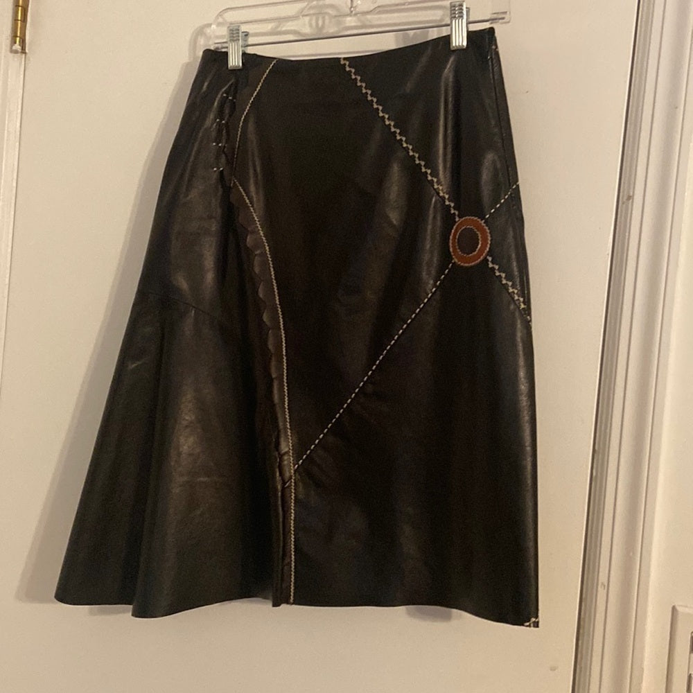 Women’s Kenzo leather skirt. Brown. Size 40