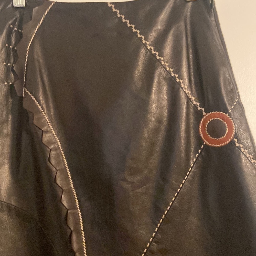 Women’s Kenzo leather skirt. Brown. Size 40