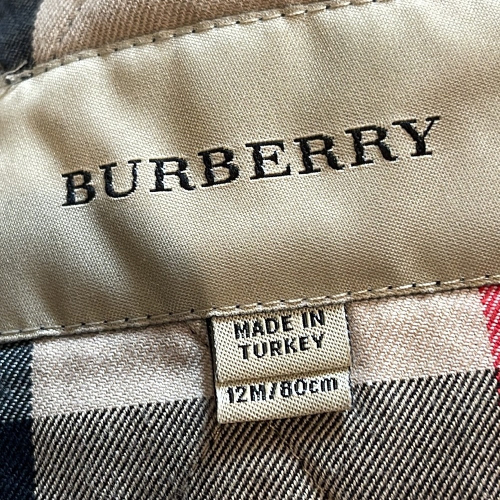 Burberry Kids Navy Quilted Jacket Size 12 Months