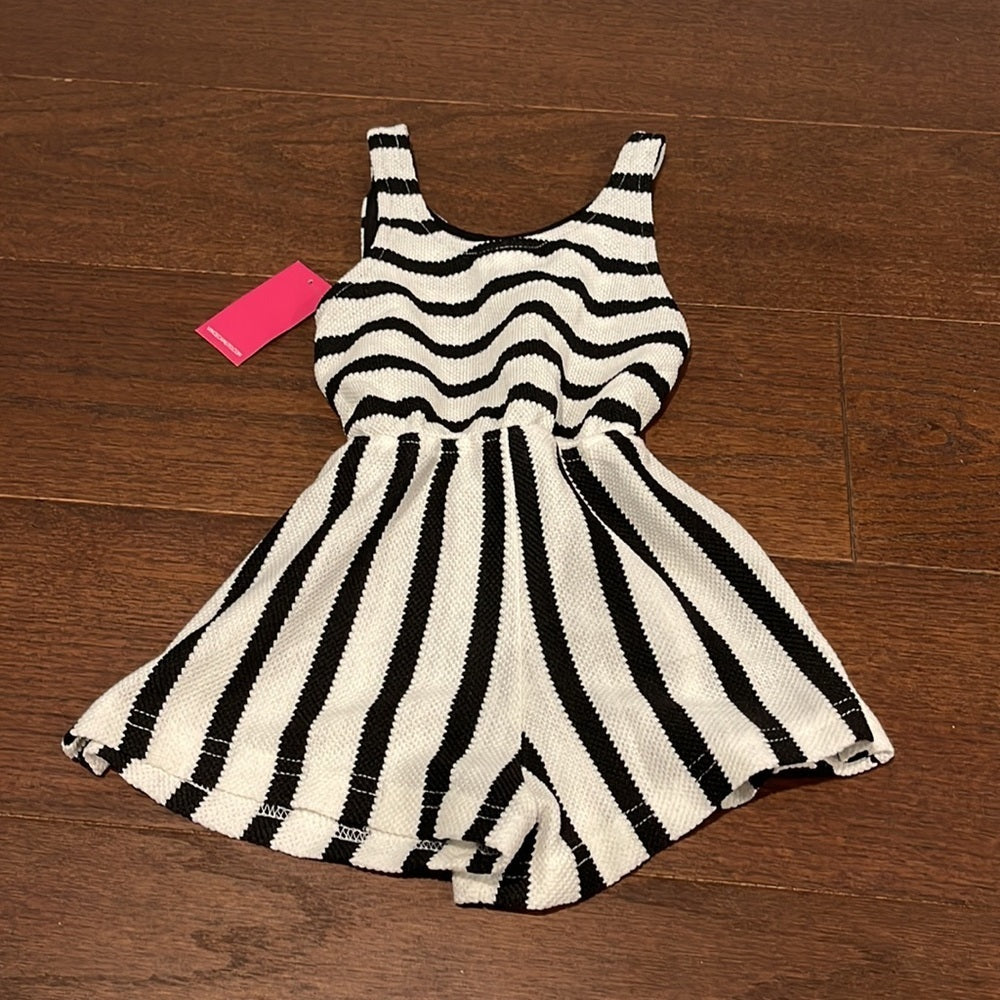 Nwt Vince Camuto Black and White Girls Romper Size 7