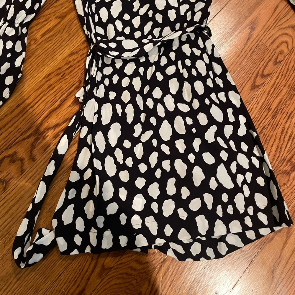 MAJE Black and White Patterned Dress Size 2/Medium