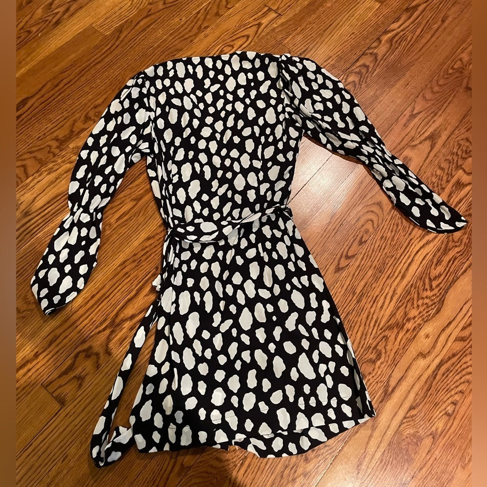 MAJE Black and White Patterned Dress Size 2/Medium