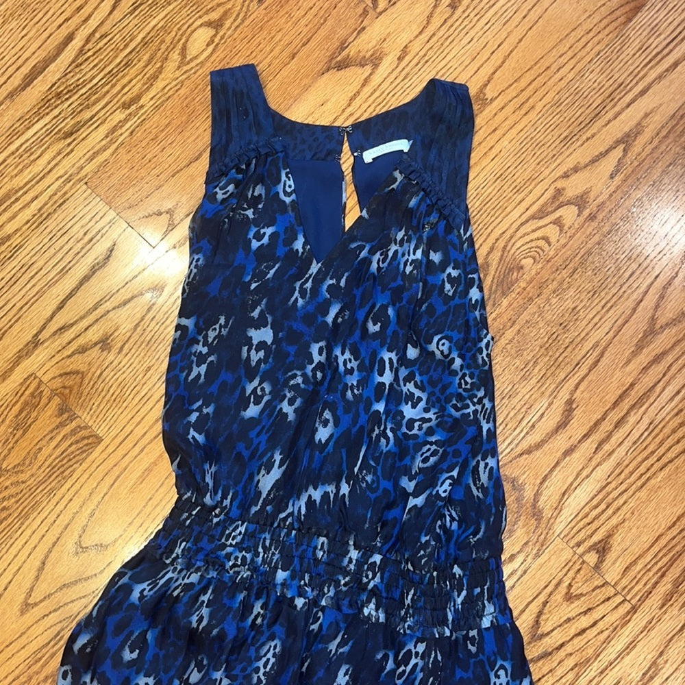 Ramy Brook Woman’s Silk Black and Blue Printed Dress Size S