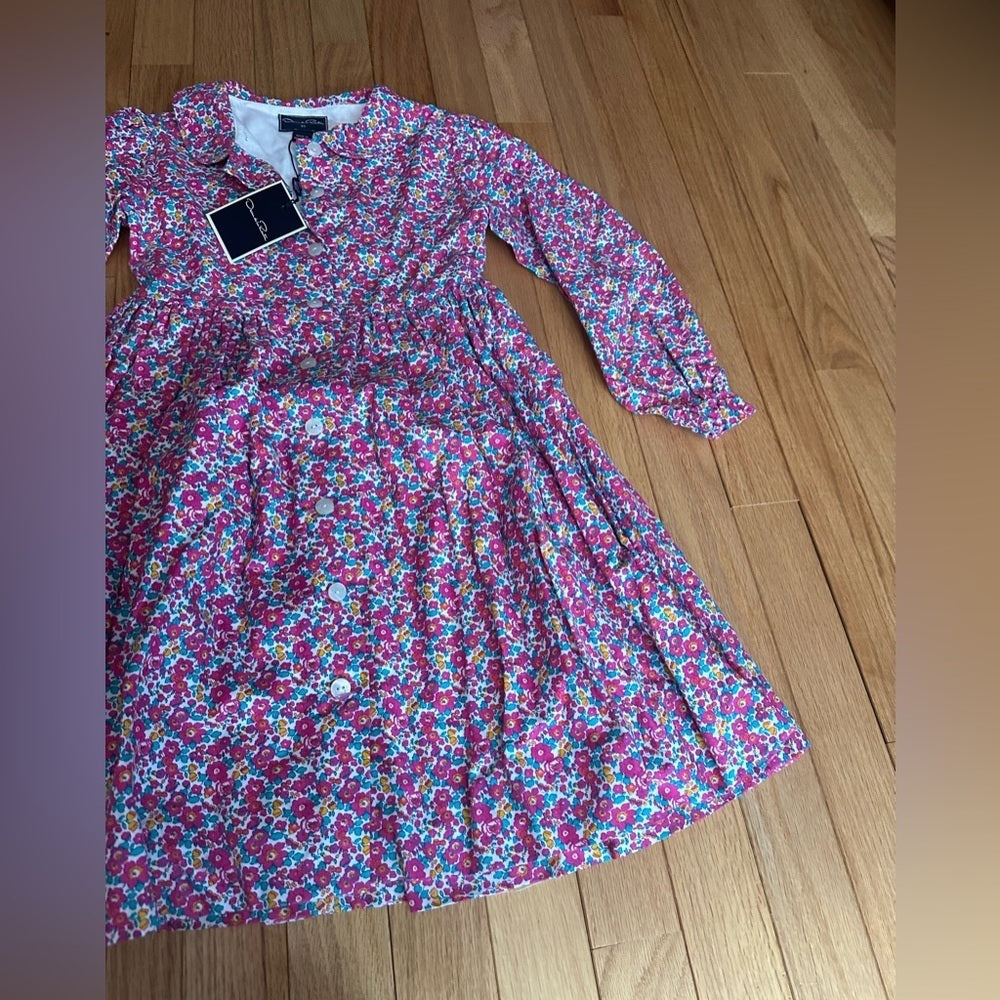 NWT Oscar De La Renta Pink Floral Kids Dress Size 6