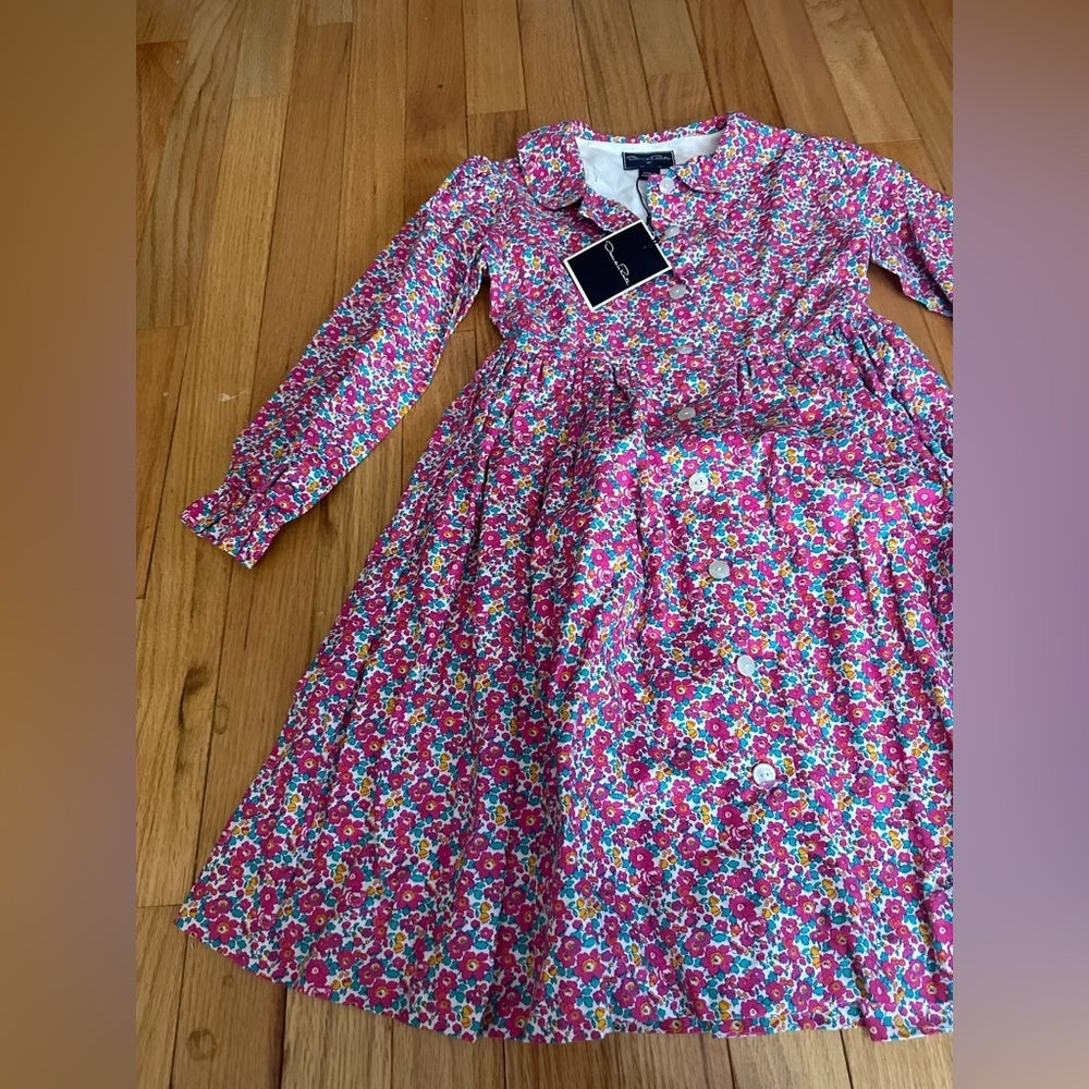 NWT Oscar De La Renta Pink Floral Kids Dress Size 6