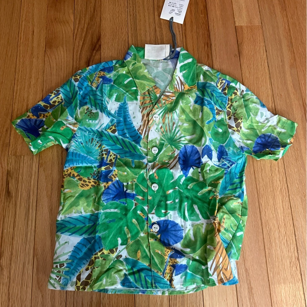 NWT Sepelil Coco Boys Vacation Collared Shirt and Shorts Set Size 4T